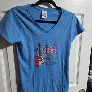 Gildan Blue Kids Country Music T-Shirt